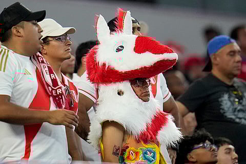 Hinchas de Perú durante el partido contra Chile